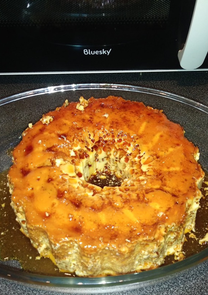 Una foto de Flan de leche condensada al baño María