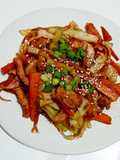 Bistec con verdura estilo oriental