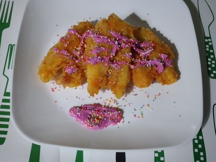 Anti Ribet, Bikin Pisang Goreng Crispy (tepung roti + topping) Menu Enak Dan Mudah Dibuat