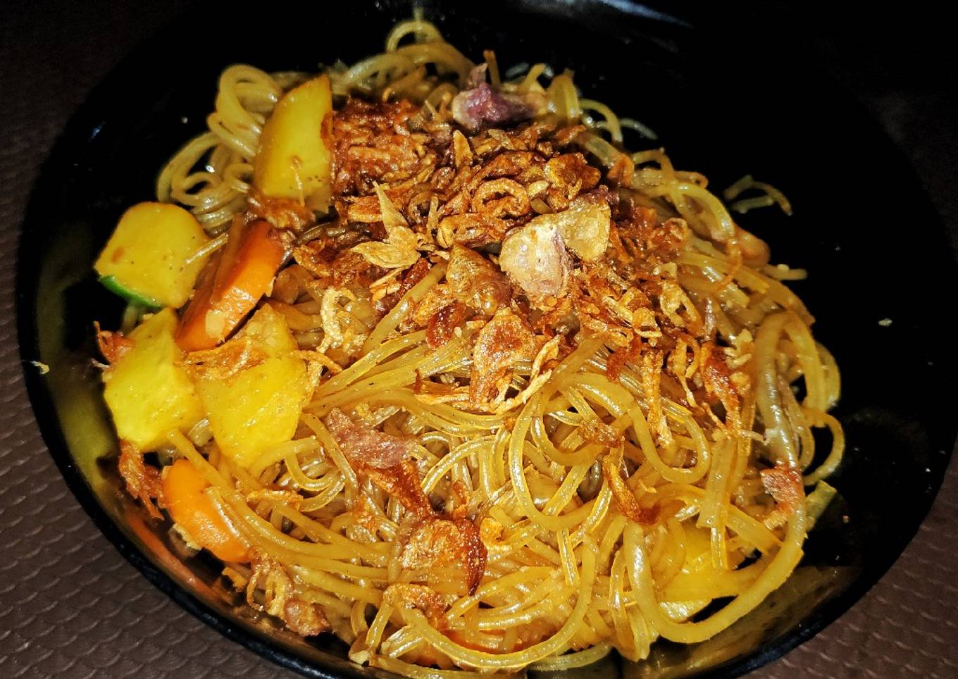 Semur kentang soun goreng