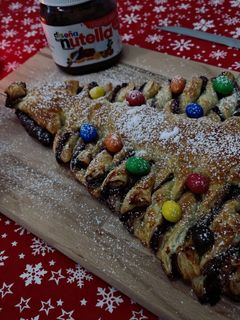 Una foto de Árbol de Navidad con hojaldre y nutella