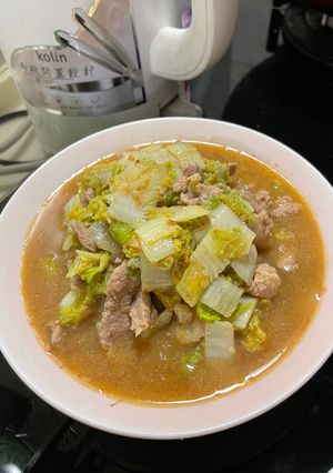 沙茶肉絲娃娃菜 的食譜成品照片