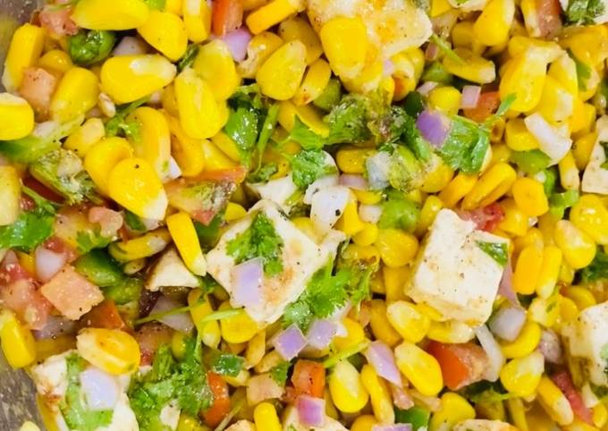 Paneer Corn chaat Recipe