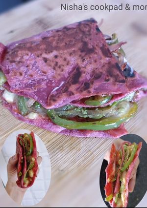 A picture of Beetroot wheat tortilla wrap.
