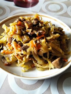 Фото ПП Тушеная капуста с грибами.