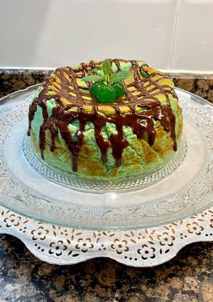 Una foto de Pastel de queso con esencia de menta