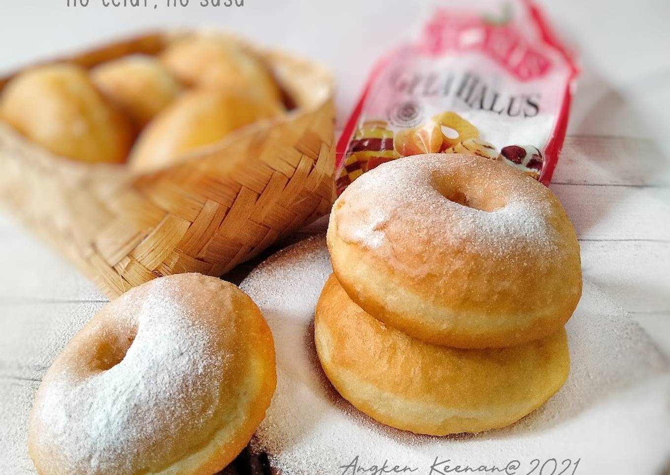 Donat Lembut 1x Proofing No Telur, No Susu cuma 6 bahan