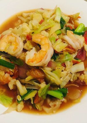 รูปของ ผัดผักรวมมิตรใส่กุ้ง🍤