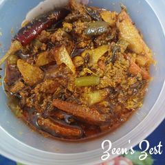 Hyderabadi Tarkari ka Achar/Vegetable Pickle with Raw Tamarind A picture of Hyderabadi Tarkari ka Achar/Vegetable Pickle with Raw Tamarind.