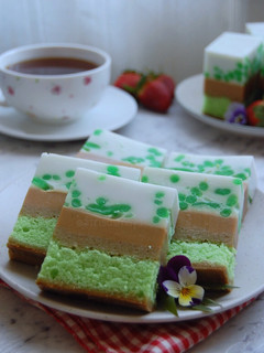 Foto resep Pandan Cake Cendol Palm Sugar Pudding