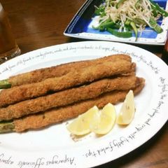 A picture of Deep Fried Pork Roll Asparagus.