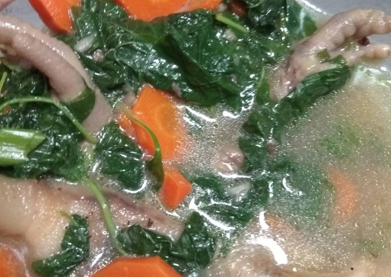 Sop bayam ceker