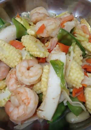 Foto resep Oseng udang dan sayuran