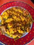 Arroz con calabaza y costillejas