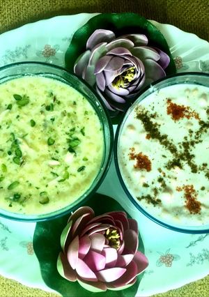 A picture of Sweet bundi ki Kheer and bundi Raita.
