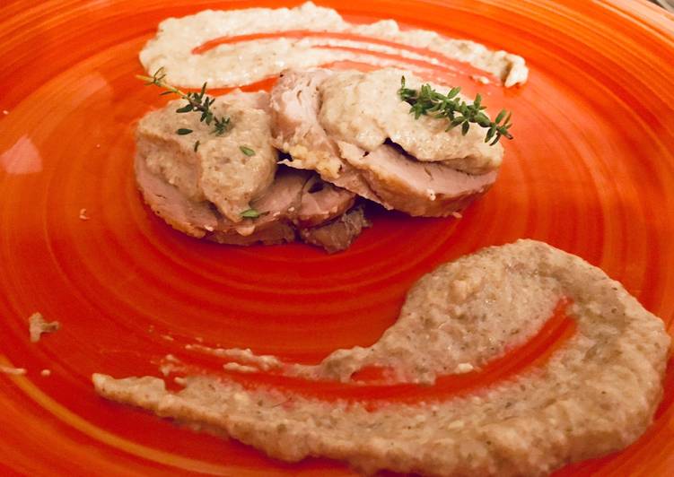 Filetto di maiale al latte con salsa ai funghi