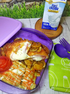 Foto resep Chicken cordon bleu with mushroom sauce