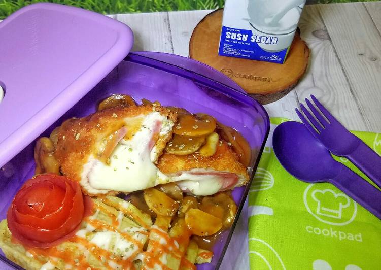 Resep Chicken cordon bleu with mushroom sauce, Menggugah Selera