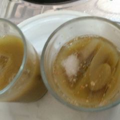 A picture of Mint,ginger,lime juice.