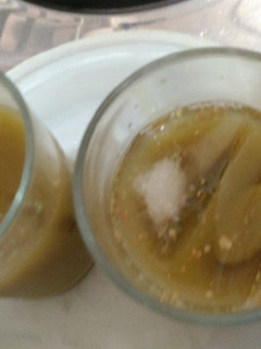 A picture of Mint,ginger,lime juice.