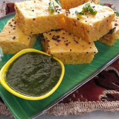 Instant besan dhokla😋❤ A picture of Instant besan dhokla😋❤.