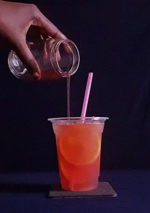 A picture of Orange cranberry spritzer.