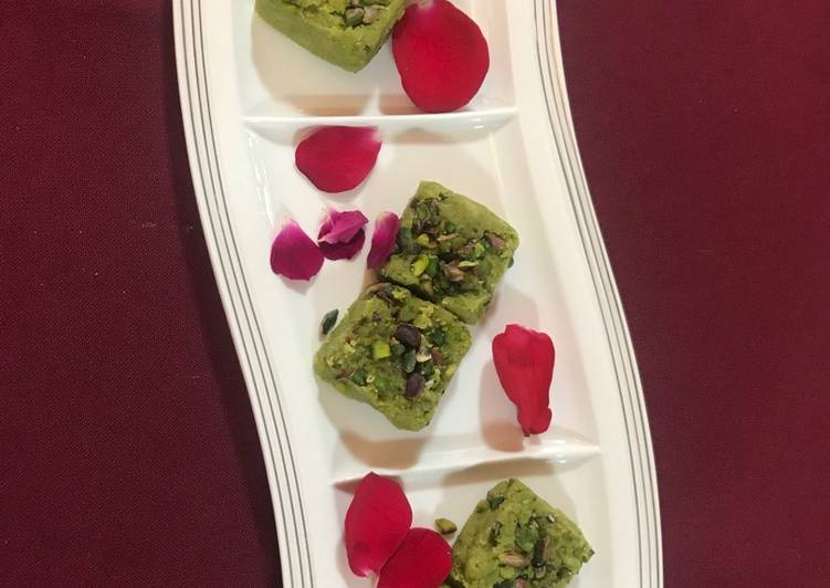 Green peas and pista Burfi