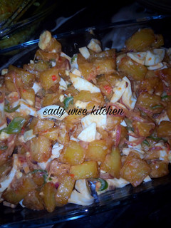 Fried potato salad ainihin hoton girkin