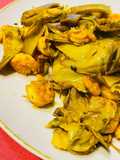 Carciofi con gamberi