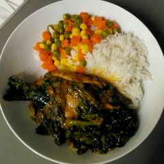 A picture of Fish sauce with rice.