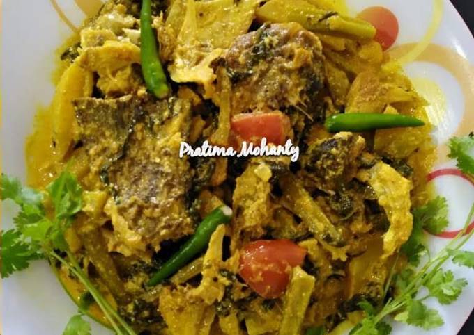 Malabar Spinach Fish Head Curry