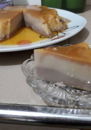Una foto de Flan de coco y chocolate