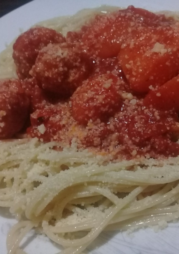 Una foto de Albóndigas de pollo echas con milanesa