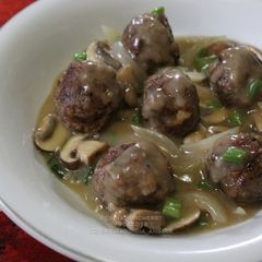 Meatballs with Mushroom Sauce A picture of Meatballs with Mushroom Sauce.