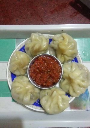 A picture of Veg momos.