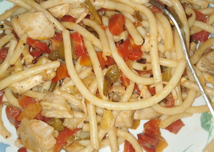 Recipe of Homemade Chicken spaghetti with cheese &amp; cream