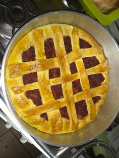 Una foto de Tarta de frutilla con manzana