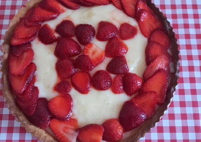 Tarte aux citron 🍋 décoration fraise 🍓😁😁