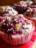 Muffins fit de macadamia y frambuesa