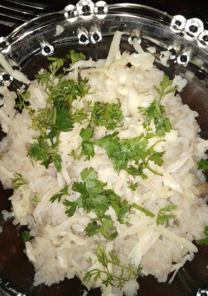 A picture of Mushroom risotto.