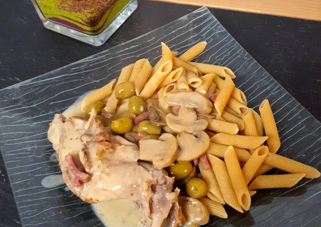 Lapin aux champignons et Olives au cookeo