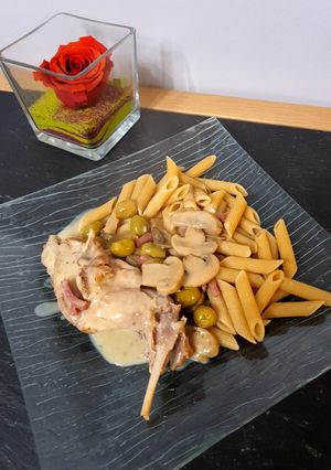 Une photo de Lapin aux champignons et Olives au cookeo