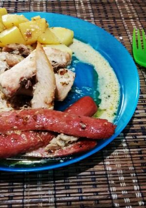 Foto resep Grilled Sausages and Chicken