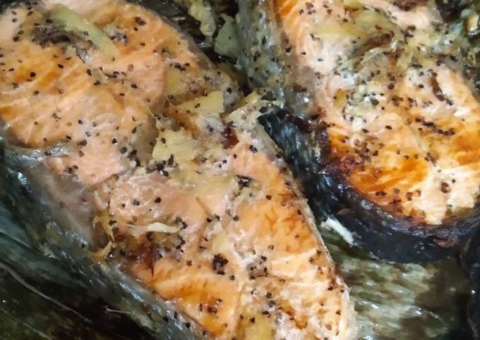 Resipi Ikan Salmon Lada Hitam dan Halia Untuk Mamacu Pantang oleh