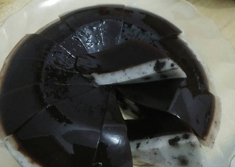 Cara meramu Puding coklat oreo santan  yang Enak Banget