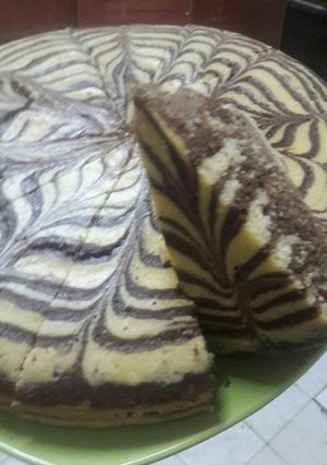 صورة لوصفة كيكة مخططة