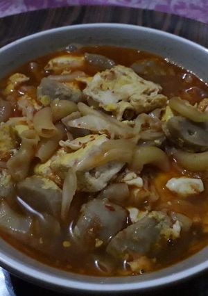 Foto resep Sup makaroni pedas bumbu seblak