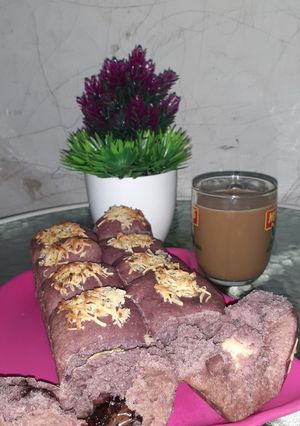 Foto resep Roti sobek ubi ungu isi coklat n keju w/ topink keju 🍞🍞🍞