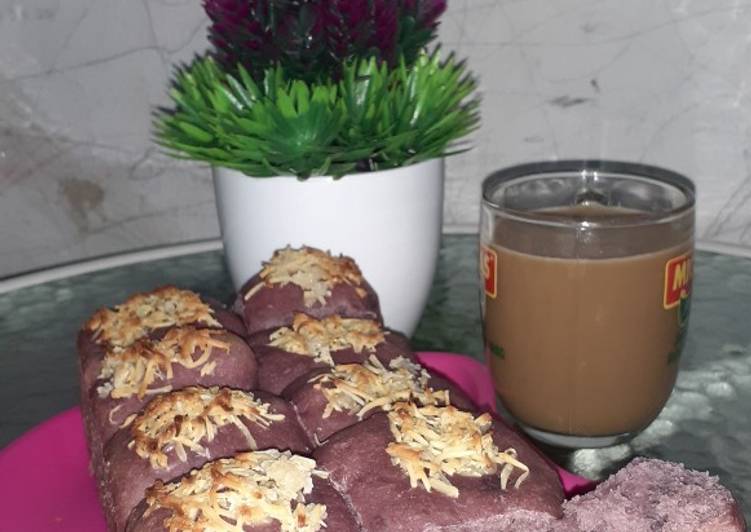 Resep Roti sobek ubi ungu isi coklat n keju w/ topink keju 🍞🍞🍞 | Langkah Membuat Roti sobek ubi ungu isi coklat n keju w/ topink keju 🍞🍞🍞 Yang Enak Banget