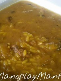 Una foto de Arroz caldoso de higaditos y champiñones en GME, GMF y tradicional
